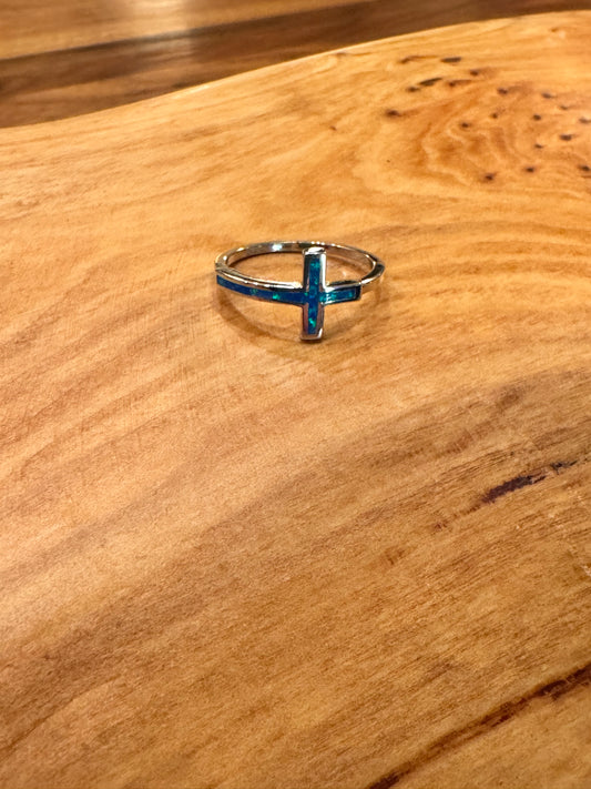 Opal Cross Ring